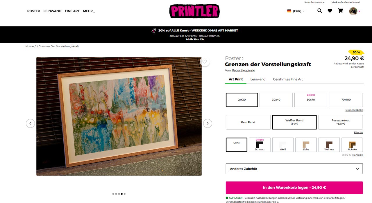 Startseite Printler Shop von Petise Pouringart Potsdam